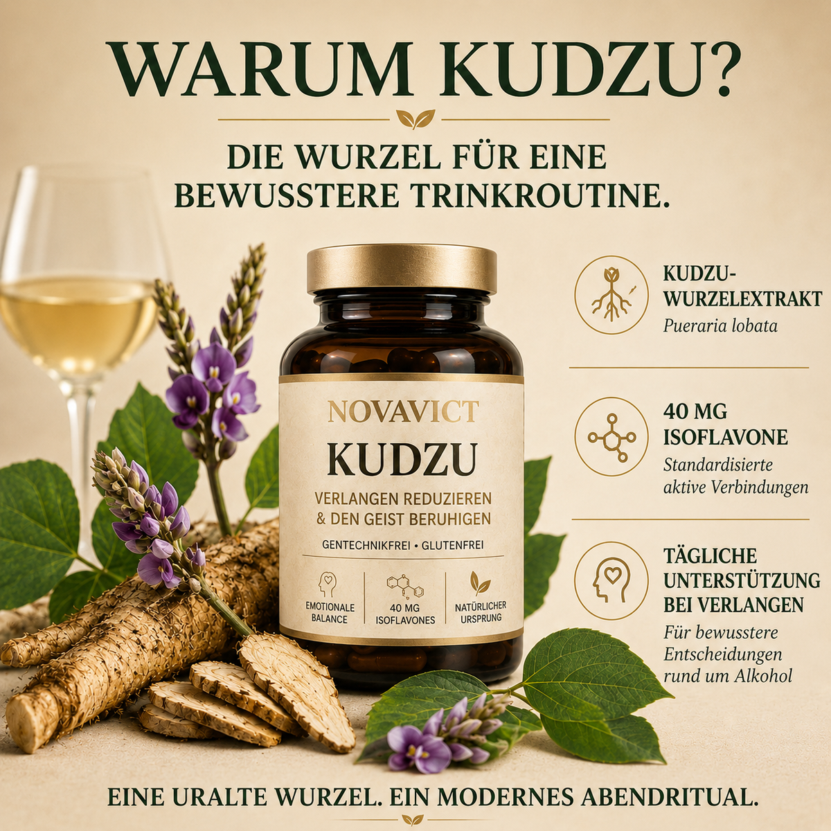 Kudzu • 40 mg Isoflavone • 100 % natürlich